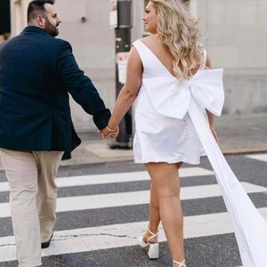 Engagement dress with bow